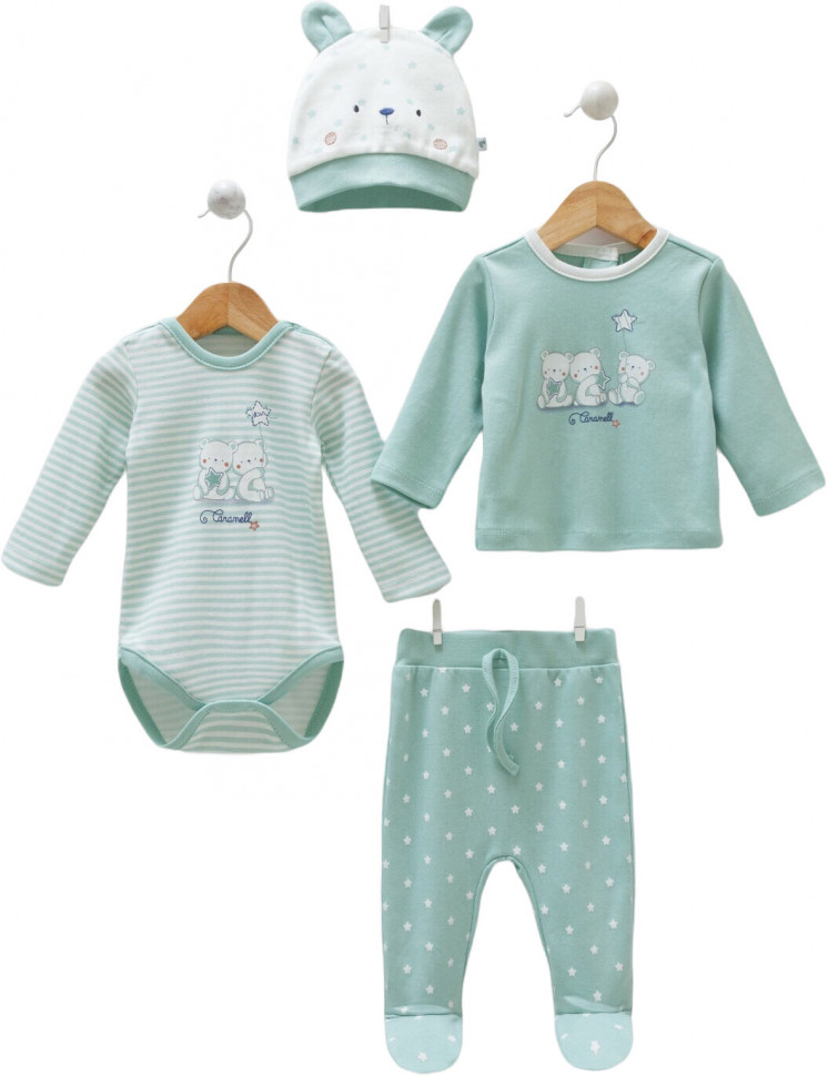Набор для новорожденных из 4 предметов Caramell STAR BEAR фото 1 &mdash; MamaEmma.ru