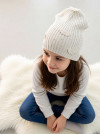 Детская шапка хлопковая Флер Миалт белая фото 4 &mdash; MamaEmma.ru