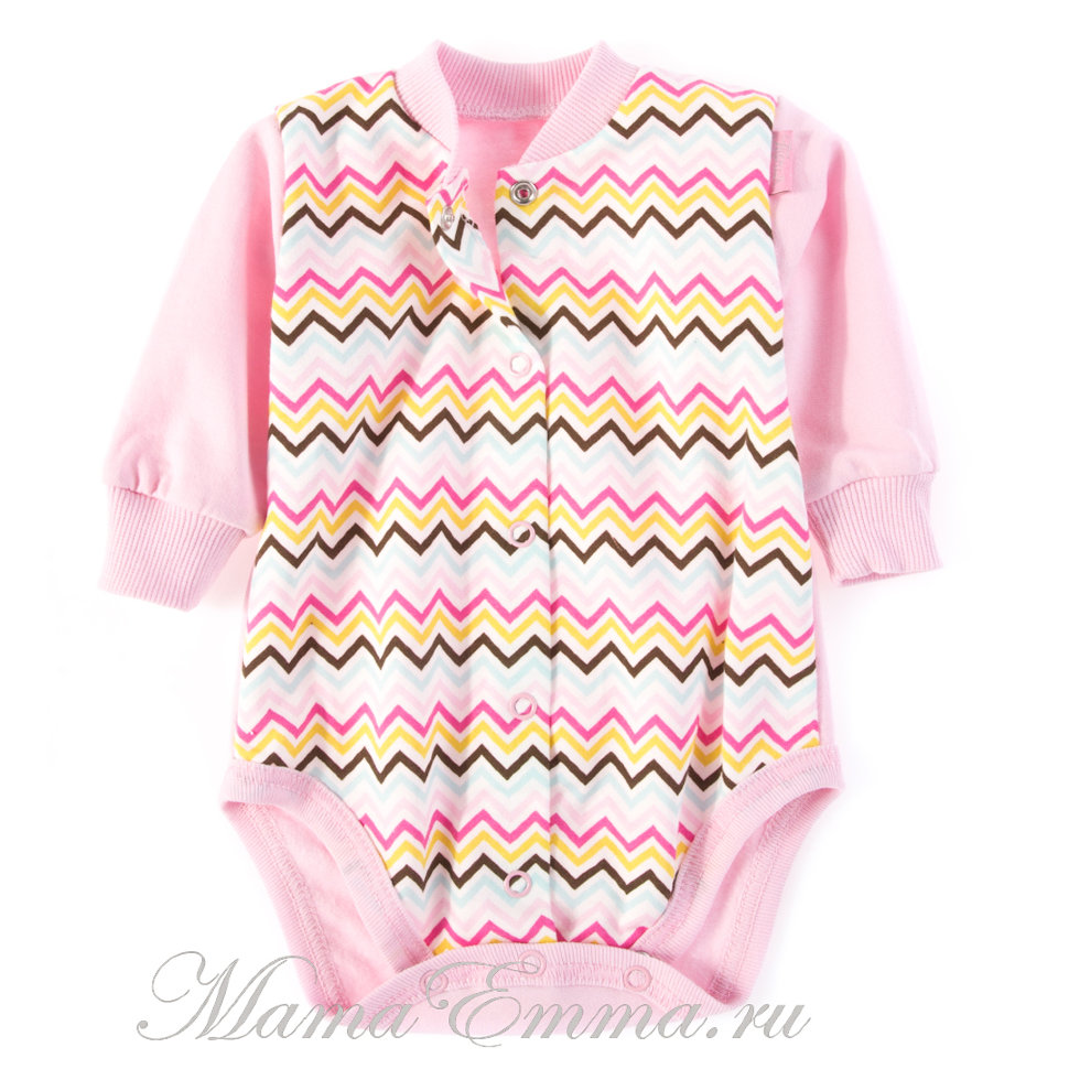 Теплое боди с начесом Кашемир розовый фото 1 &mdash; MamaEmma.ru