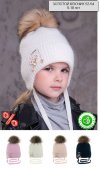 Вязаная шапка зимняя с помпоном Золотой Ключик белая фото 4 &mdash; MamaEmma.ru