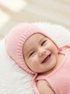 Хлопковый вязаный чепчик Little Me розовый фото 2 &mdash; MamaEmma.ru