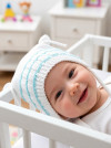 Ажурная шапка летняя для новорожденных 100% хлопок фото 3 &mdash; MamaEmma.ru