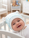 Ажурная шапка летняя для новорожденных 100% хлопок фото 2 &mdash; MamaEmma.ru