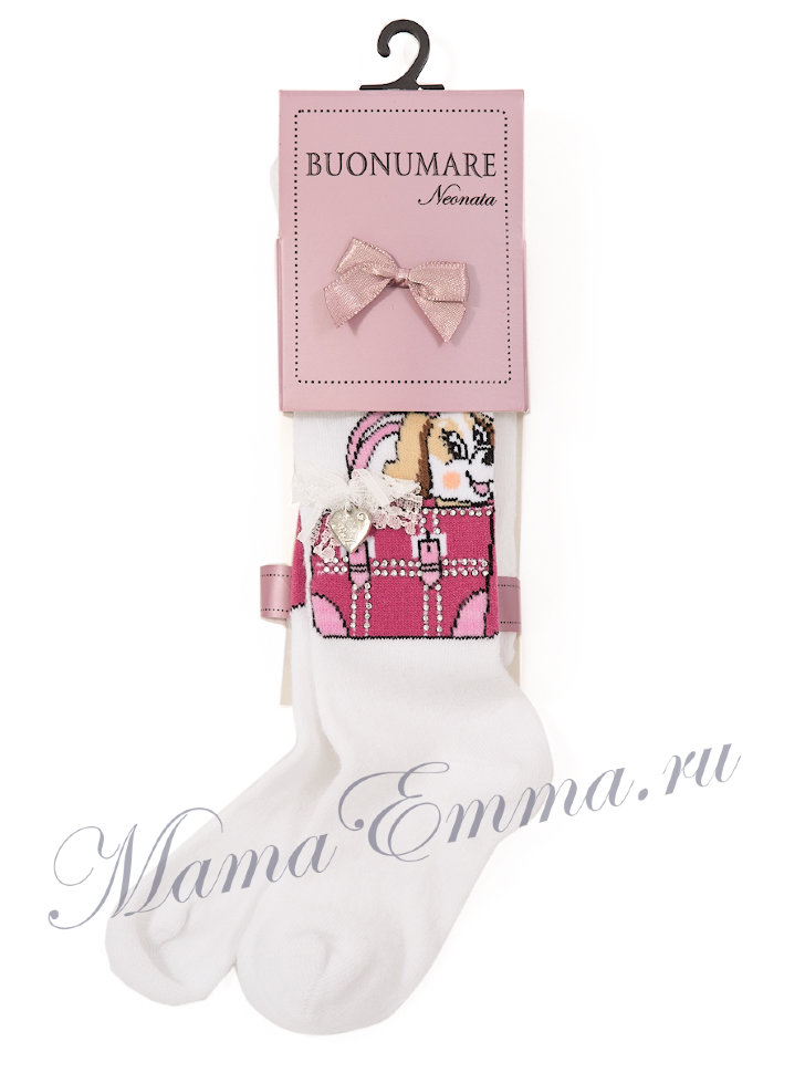 Колготки для девочек Buonumare Собачка со стразами фото 1 &mdash; МамаЭмма