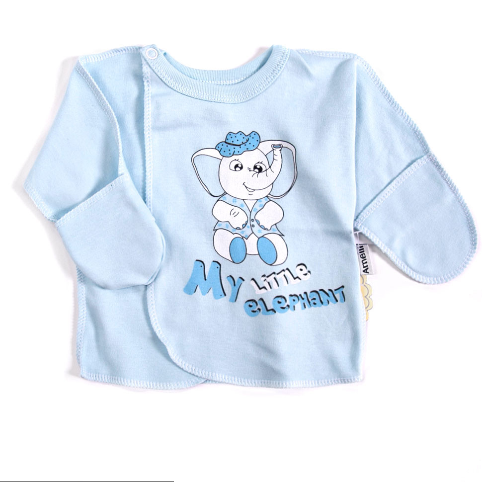 Распашонка голубая Elephant фото 1 &mdash; MamaEmma.ru