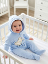 Комбинезон утепленный хлопковый Мишка, голубой фото 8 &mdash; MamaEmma.ru