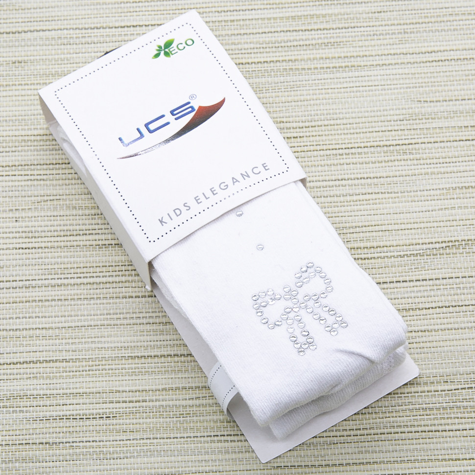 Белые колготки со стразами UCS-Socks 2036 фото 1 &mdash; МамаЭмма