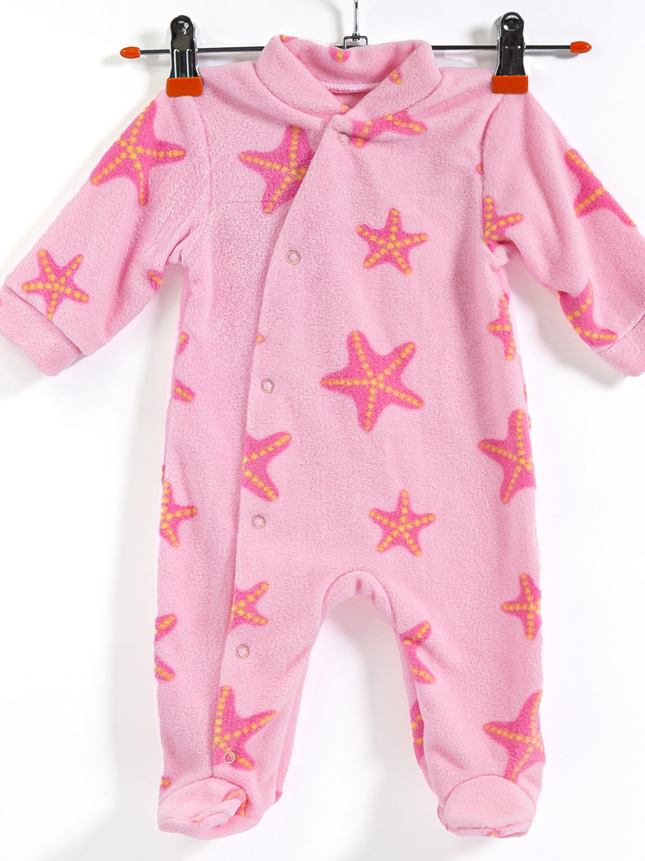 Флисовый комбинезон для девочек, розовый фото 1 &mdash; MamaEmma.ru