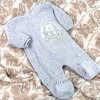 Комбинезон велюровый с ушками Kitten серый фото 5 &mdash; MamaEmma.ru