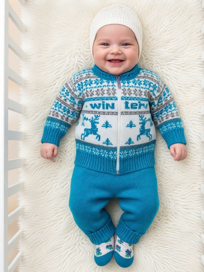 Вязаный шерстяной костюм детский Аляска фото 1 &mdash; MamaEmma.ru