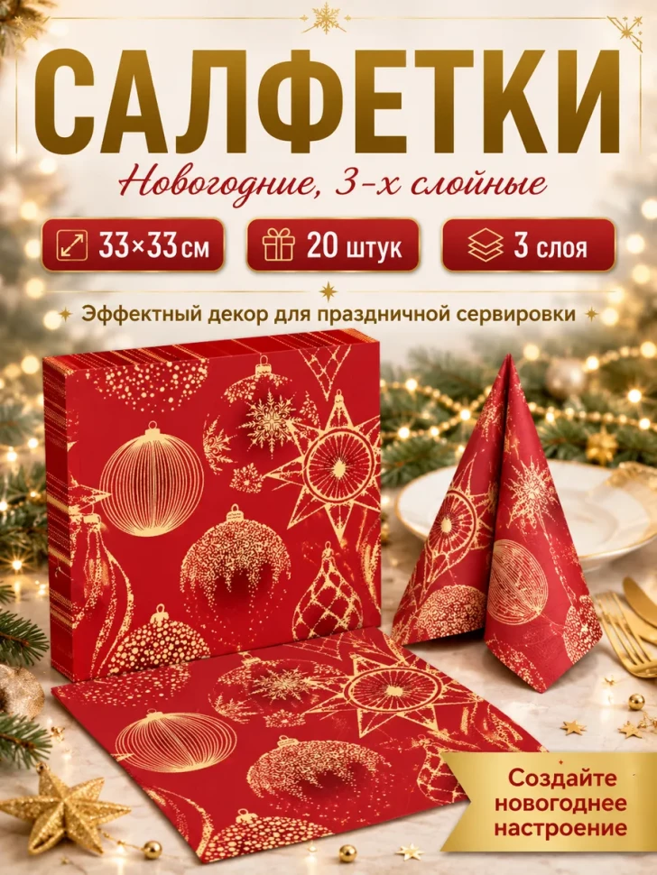 Салфетки сервировочные Новогодние фото 1 &mdash; МамаЭмма