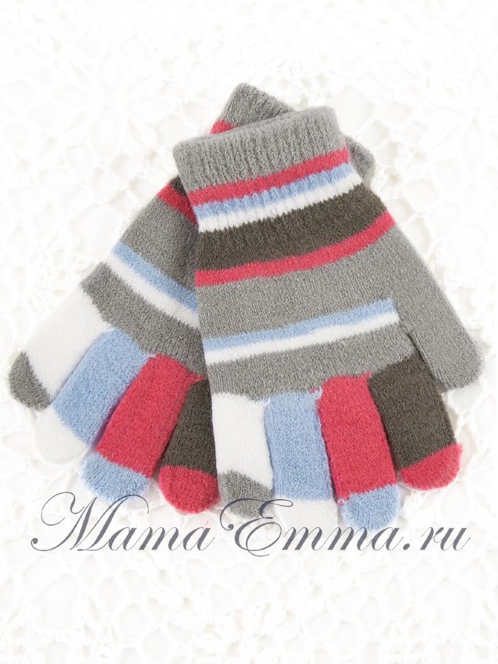 Перчатки VACSS "Калейдоскоп" светло-серые фото 1 &mdash; MamaEmma.ru