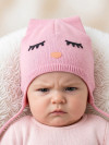 Хлопковая шапочка на подкладке Pupill Sleepy розовая фото 1 &mdash; MamaEmma.ru