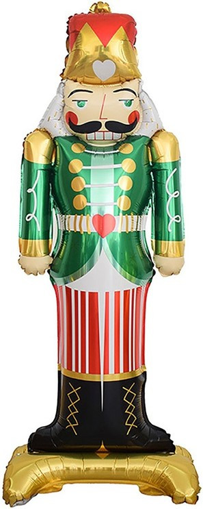 Шар 3D (49''/124 см) Фигура на подставке, Щелкунчик, Зеленый, 1 шт. в уп. фото 1 &mdash; МамаЭмма