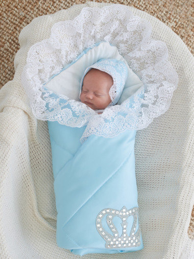 Конверт для мальчика весна-лето Luxury Baby Империя голубой